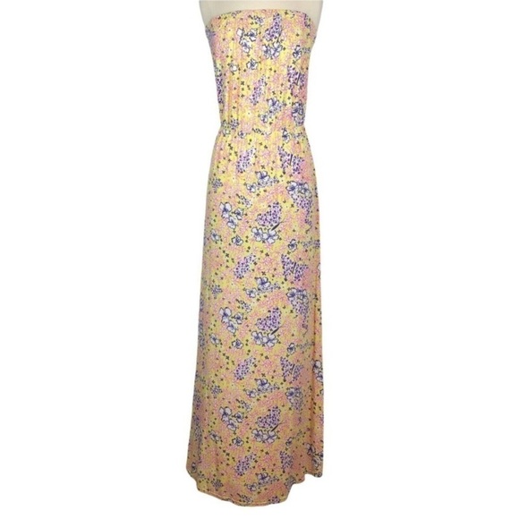 Lilly Pulitzer Marlisa‎ Maxi Dress Small Yellow Starfruit Little Lady size XS - Picture 6 of 12